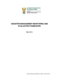 Disaster Management Monitoring and Evaluation Framework