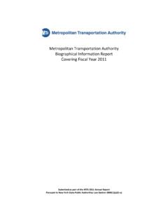 Metropolitan Transportation Authority Biographical ...