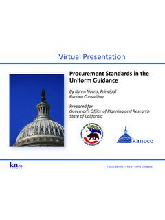Procurement Standards in the Uniform Guidance