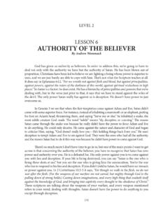 LESSON 6 AUTHORITY OF THE BELIEVER - Andrew …