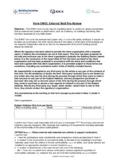 Form EWS1: External Wall Fire Review - RICS
