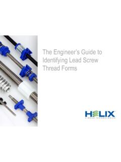 Engineeers Guide to Identifying Lead Screw Threads