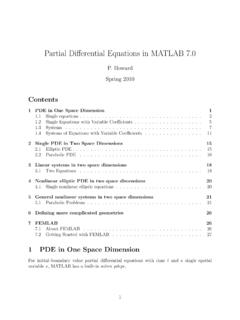 Partial Diﬀerential Equations in MATLAB 7