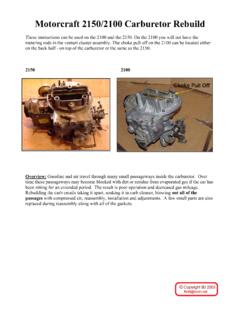 Motorcraft 2150/2100 Carburetor Rebuild - The Ranger …