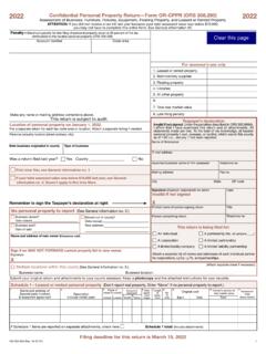 2022 Confidential Personal Property Return—Form OR-CPPR ...
