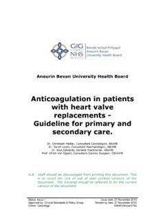 Anticoagulation in patients with heart valve …