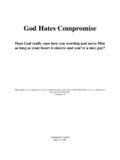 God Hates Compromise - Let God be True!