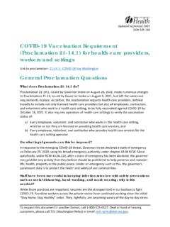 COVID-19 Vaccination Requirement (Proclamation 21-14.1 ...