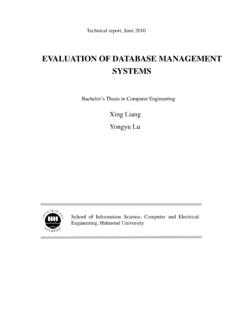 EVALUATION OF DATABASE MANAGEMENT SYSTEMS