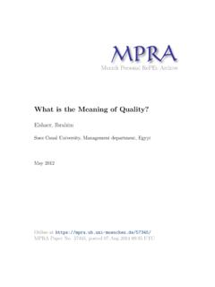 What is the Meaning of Quality? - LMU
