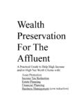 Wealth Preservation For The Affluent