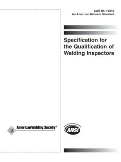 Specification for the Qualification of Welding Inspectors