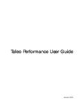 Taleo Performance User Guide - Oracle | Integrated …