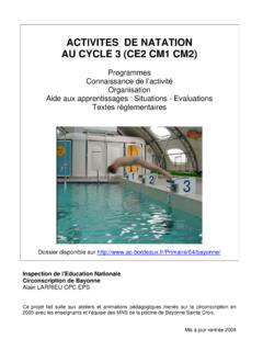 ACTIVITES DE NATATION AU CYCLE 3 (CE2 CM1 CM2)