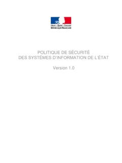 POLITIQUE DE S&#201;CURIT&#201; DES SYST&#200;MES D’INFORMATION …