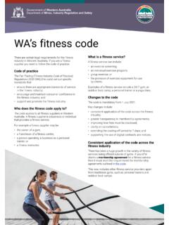 WA’s fitness code