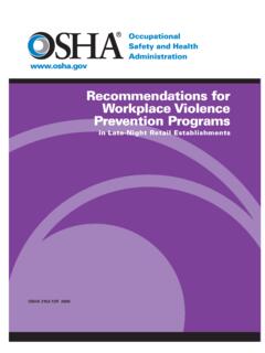 Recommendations for Workplace Violence Prevention …