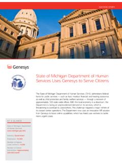 State of Michigan Department of Human Services Uses ...