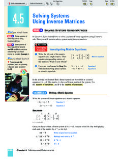 4.5 Solving Systems Using Inverse Matrices - …