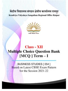 Class - XII Multiple Choice Question Bank [MCQ ] Term