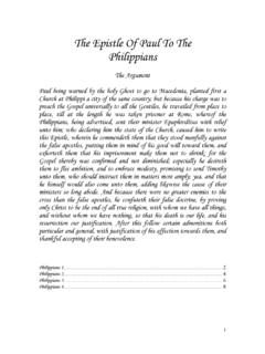 The Epistle Of Paul To The Philippians - GENEVA …