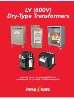 LV (600V) Dry-Type Transformers - Federal Pacific