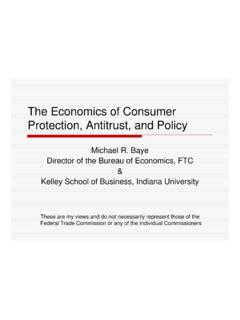 The Economics of Consumer Protection, Antitrust, …