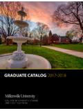 GRADUATE CATALOG 2018-2019 - Millersville University