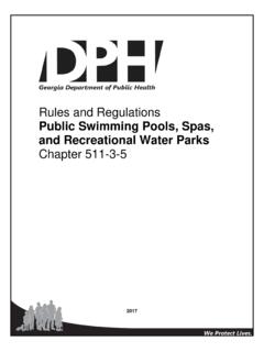 Rules and Regulations Public Swimming Pools, Spas, and ...