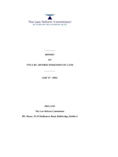 REPORT ON TITLE BY ADVERSE POSSESSION OF LAND (LRC …