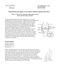 Rehabilitation after Injury to the Medial Collateral ...