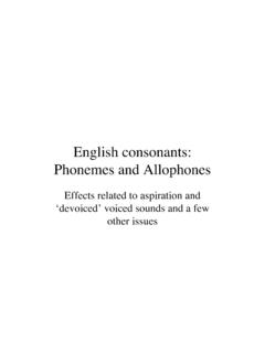 English consonants: Phonemes and Allophones