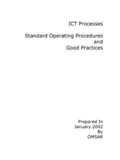ICT Processes Standard Operating Procedures and …