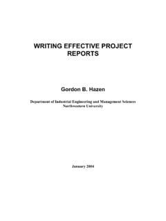 Writing Project Reports 2004a - Northwestern University