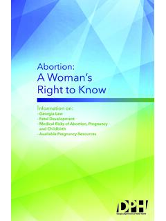 Abortion: A Woman’s Right to Know
