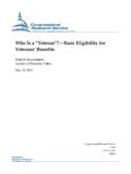 Who Is a 'Veteran'?--Basic Eligibility for Veterans' Benefits