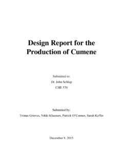 Design Report for Cumene Production