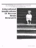 Educational Implications of Recent Brain Research