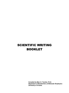 SCIENTIFIC WRITING BOOKLET Compiled by Marc E. Tischler ...
