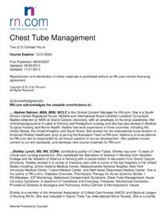 Chest Tube Management 2013 PV - RN.com