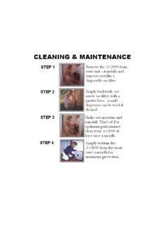 CLEANING &amp; MAINTENANCE STEP 1 STEP 2 STEP 3 …