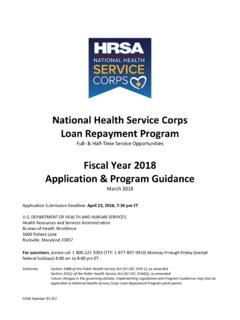 National Health Service Corps Loan Repayment Program ...