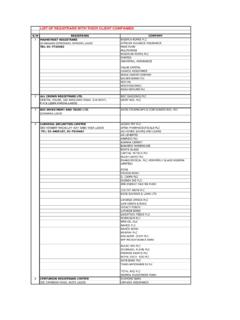 LIST OF REGISTRARS WITH THEIR CLIENT COMPANIES