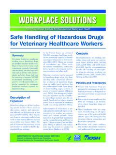 Safe Handling of Hazardous Drugs for Veterinary Healthcare ...