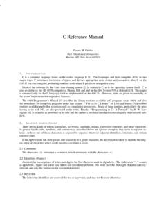 C Reference Manual - Bell Labs