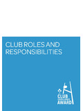 CLUB ROLES AND RESPONSIBILITIES
