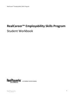 RealCareer Employability Skills Student Workbook