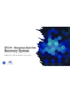 IF3140 –ManajemenBasis Data Recovery System