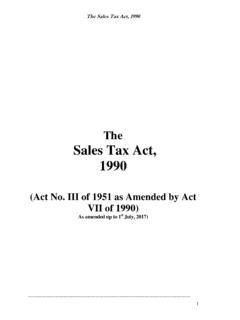 The Sales Tax Act, 1990 - Federal Board of Revenue