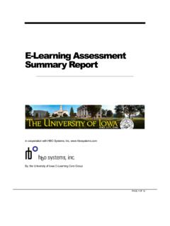 E-Learning Assessment Summary Report